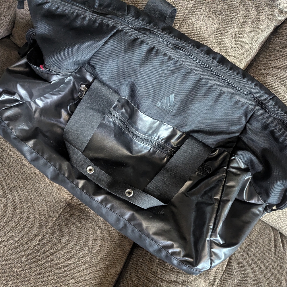 Adidas Black Duffel Bag Sleek Design